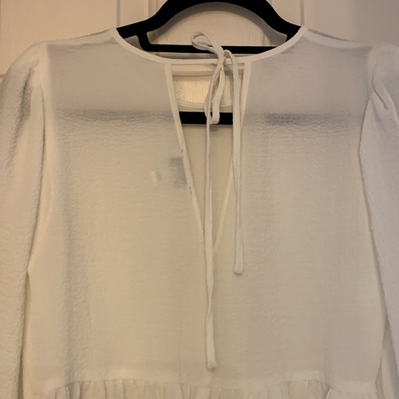 Express sheer white blouse, shirt, top NWOT - Picture 7 of 9